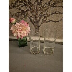 2 Luigi Bormioli Hand Blown Crystal Handel Light & Music 6 1/8” Tumblers 13 oz